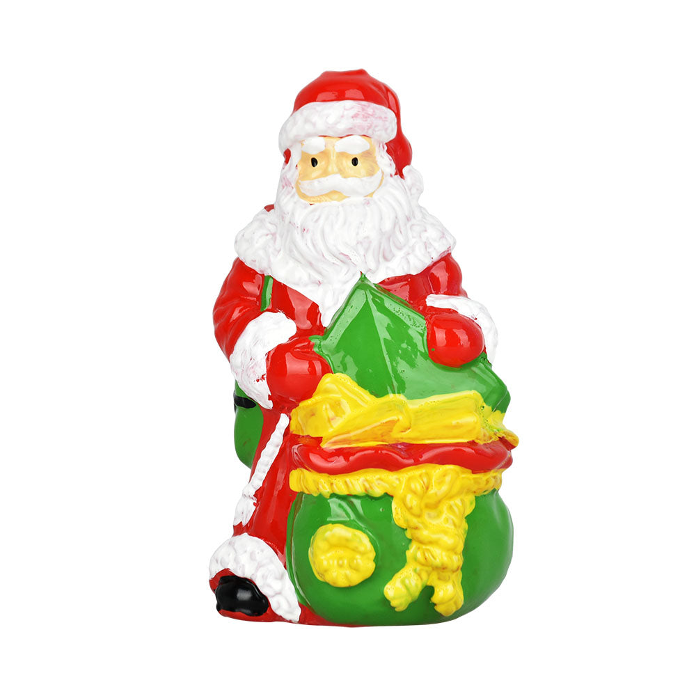 Santa Spoon Pipe, 4.5" Borosilicate Glass, Festive Design, Front View