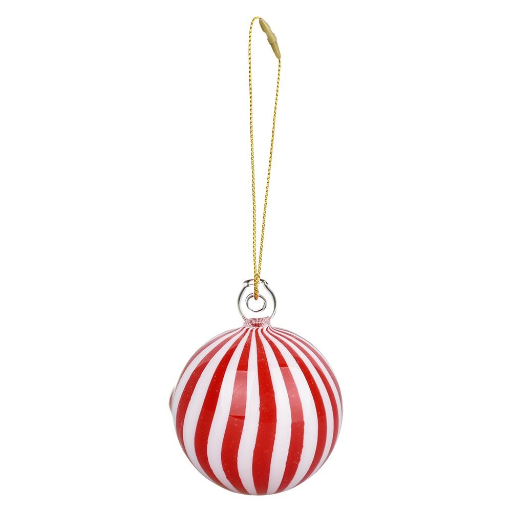 Santa's Secret Hangable Glass Christmas Ornament Hand Pipe | Peppermint | 2.75"