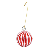 Santa's Secret Hangable Glass Christmas Ornament Hand Pipe | Peppermint | 2.75"