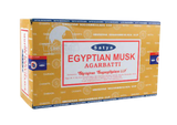 Satya Egyptian Musk Incense Sticks 12 pack, front view on seamless white background