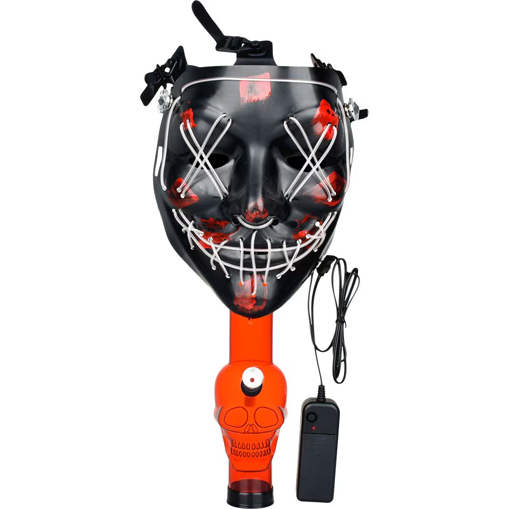 Scary Purge Light Up Gas Mask & Acrylic Water Pipe Set | 8"