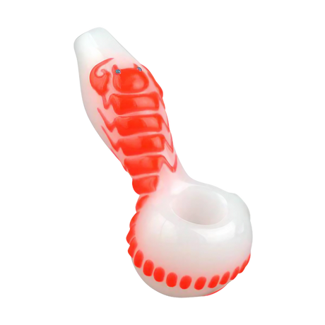 Scorpion Glow in the Dark Spoon Pipe, 4.25" Borosilicate Glass, Heavy Wall