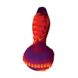 Scorpion Glow in the Dark Spoon Pipe, 4.25" Borosilicate Glass, Heavy Wall, Side View