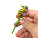 Hand holding DankGeek Seahorse Dabber in assorted colors with borosilicate glass, close-up view