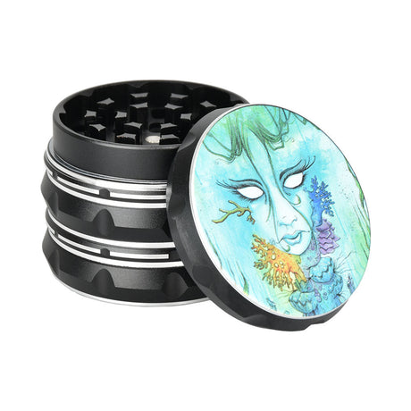 Sean Dietrich Brackish Grinder, 4pc, compact metal design with artistic top, ideal for dry herbs