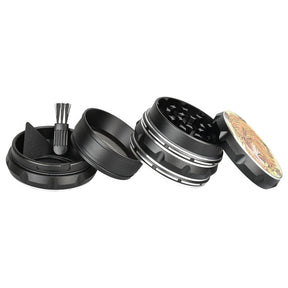 Sean Dietrich Honey Girl Grinder, 4pc, black metal with artistic top design, portable and compact
