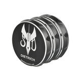 Sean Dietrich 4-Piece Mushroom Lounge Metal Grinder, Black, Compact Design, Side View