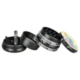 Sean Dietrich 4pc Mushroom Lounge Metal Grinder, Black, Portable with Artistic Top Design