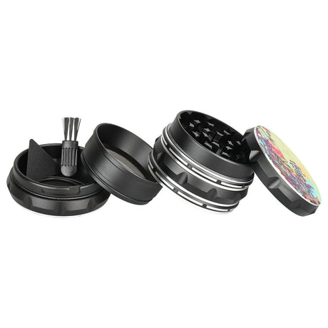 Sean Dietrich Shrooms 4pc Grinder, Black with Psychedelic Mushroom Design, Compact for Travel