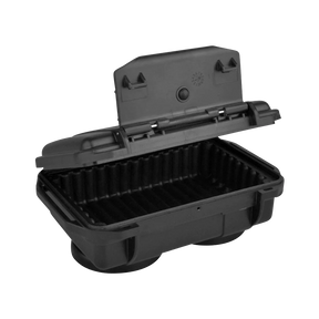 Secret Safe Extra Large Black Plastic Case with Vacuum Seal and Rubber Padding, Open Front View