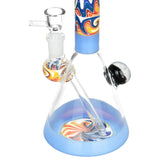 Serenity Wig Wag Dichro Ball Water Pipe, 10 inch height, 14mm Herb Slide, Borosilicate Glass, Beaker Design