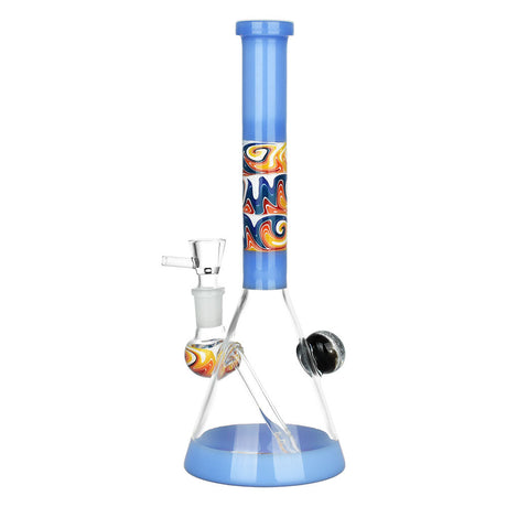 Serenity Wig Wag Dichro Ball Water Pipe, 10" height, 14mm Herb Slide, front view on white background