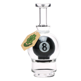 Black 8-ball glass attachment from SeshGear, a replacement for the Puffco Peak Pro, 5.75 inches tall