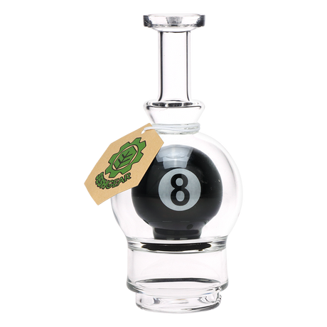 Black 8-ball glass attachment from SeshGear, a replacement for the Puffco Peak Pro, 5.75 inches tall
