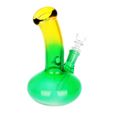 SeshGear Bent Neck Ombre glass bong in green yellow ombre, one of three bongs in the 3-count bundle
