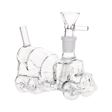 SeshGear borosilicate glass cement truck bong, 5 inches tall, sold as a three piece bundle