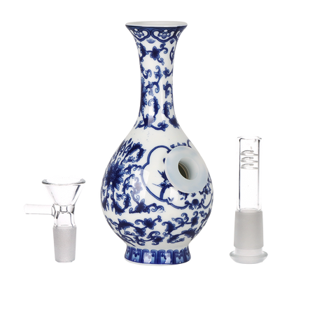 SeshGear Chinese Vase Ceramic Water Pipe | Bubble Base | 5.75" | 14mm F