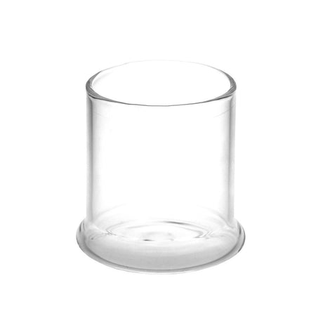 SeshGear Dabtron clear borosilicate glass dab rig base jar, portable design, front view on white background