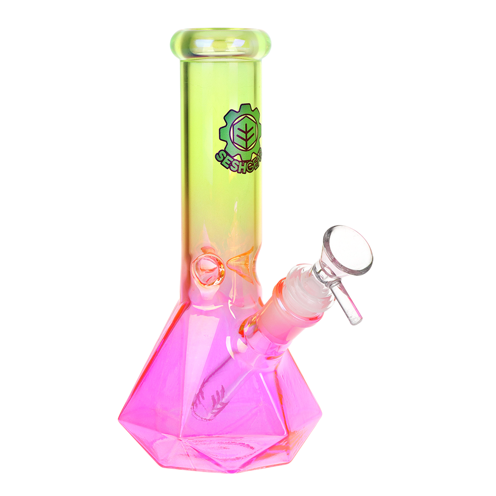 SeshGear Diamond Base Beaker Ombre Glass Water Pipe | 7.75" | 14mm F