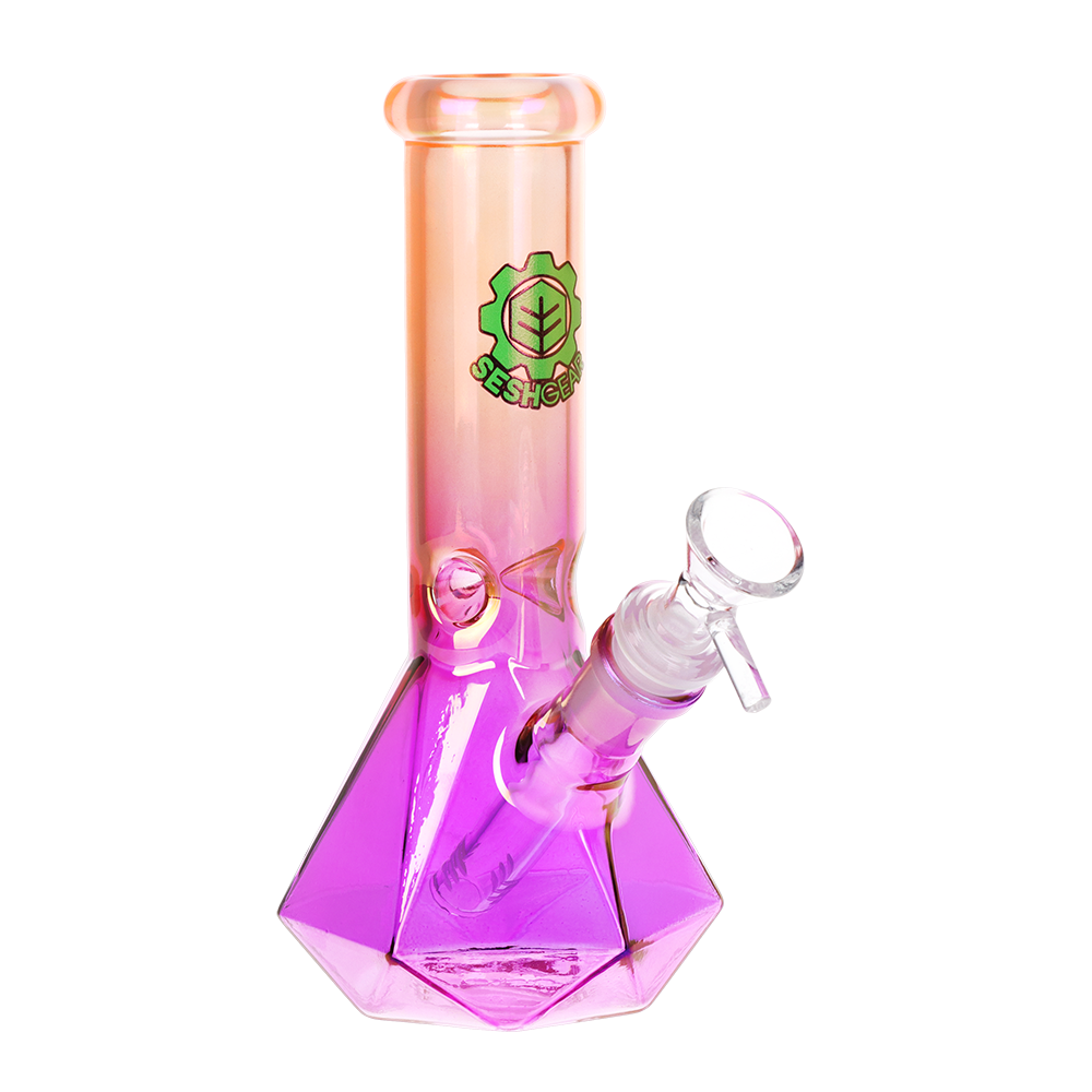 SeshGear Diamond Base Beaker Ombre Glass Water Pipe | 7.75" | 14mm F