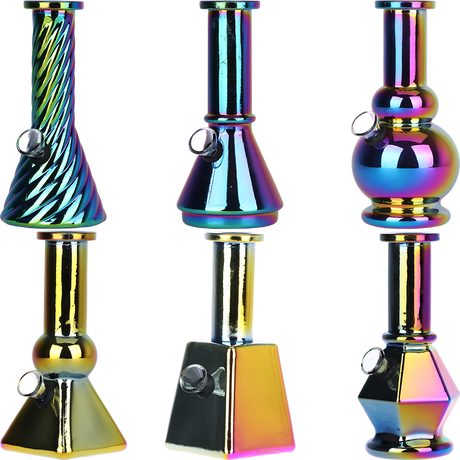SeshGear Glass Mini Water Pipe | 6" | Grommet | Assorted Styles | 6ct Display