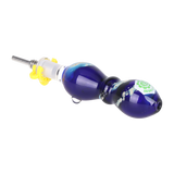SeshGear glass dab straw bundle of three, each 4.25 inches long for concentrates, in blue and white