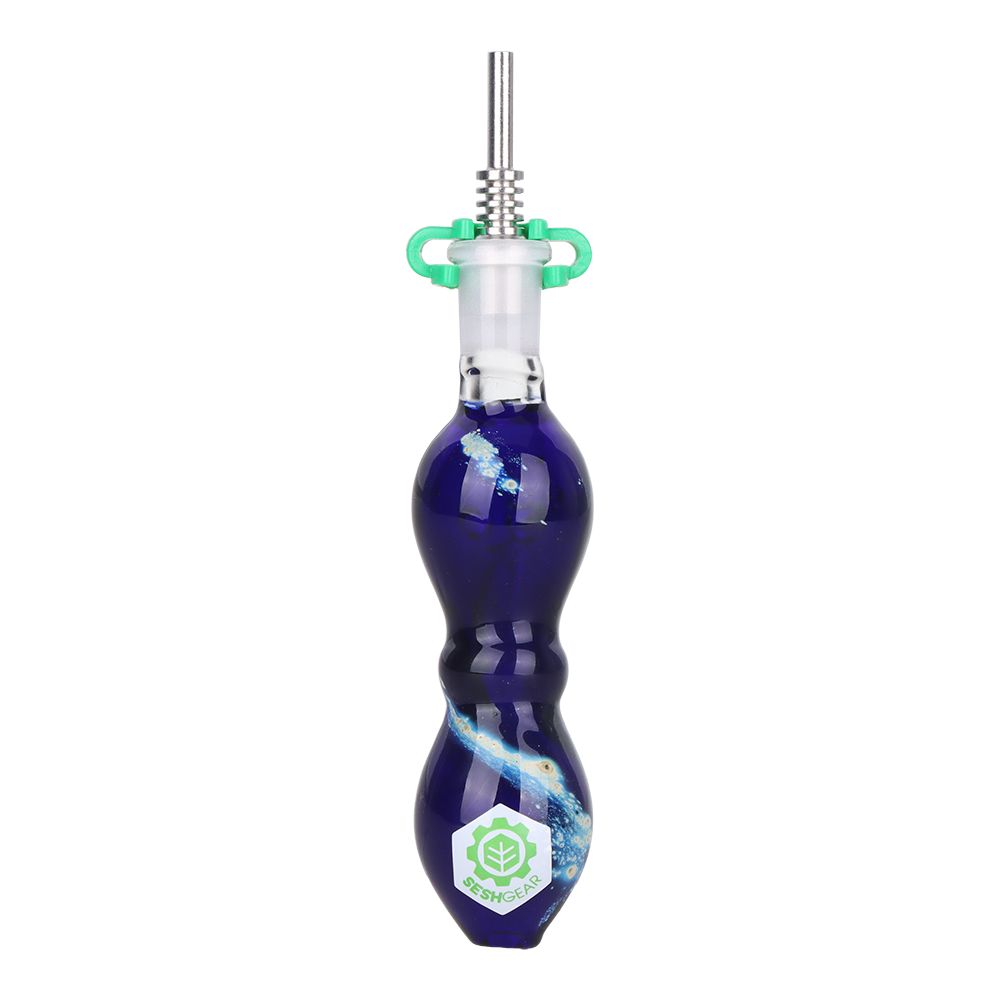 Compact SeshGear dab straw set for wax and concentrates, includes titanium tips with a joint clip