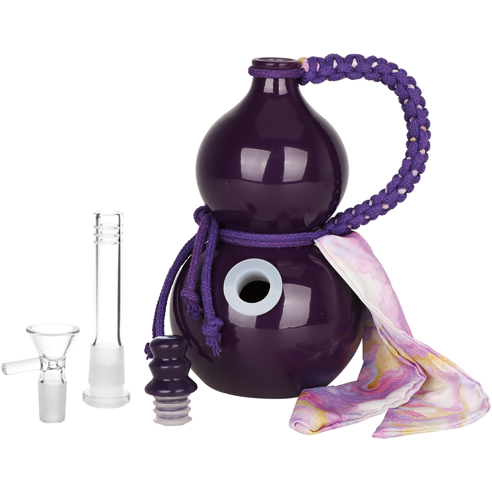SeshGear Gourd Glass Water Pipe | 7.75" | 14mm F | Colors Vary