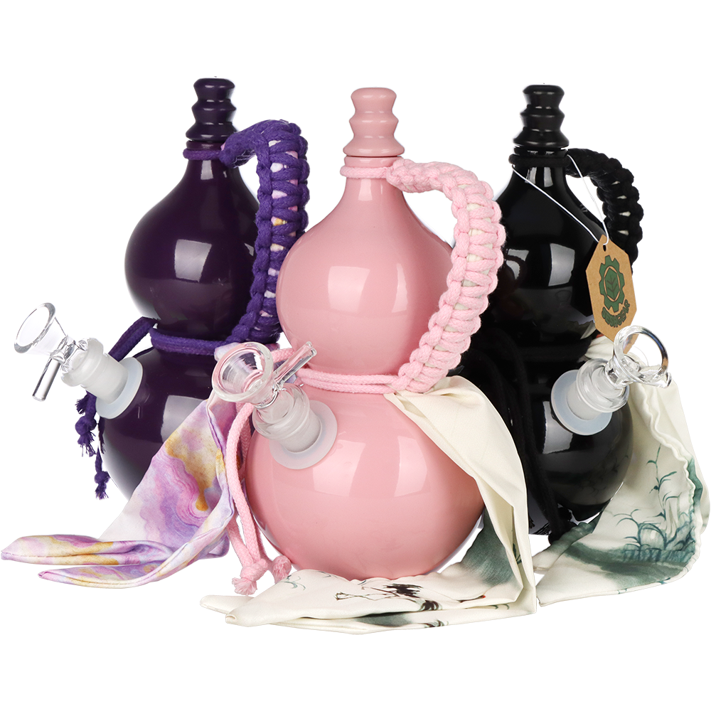SeshGear Gourd Glass Water Pipe | 7.75" | 14mm F | Colors Vary