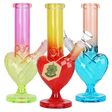 SeshGear Heart Electroplated 9.5 inch glass bong 3 pack with ombre color finishes and heart-shaped bases