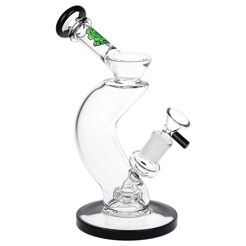 SeshGear Hip Check Curved Glass Water Pipe | 7.75" | 14mm F