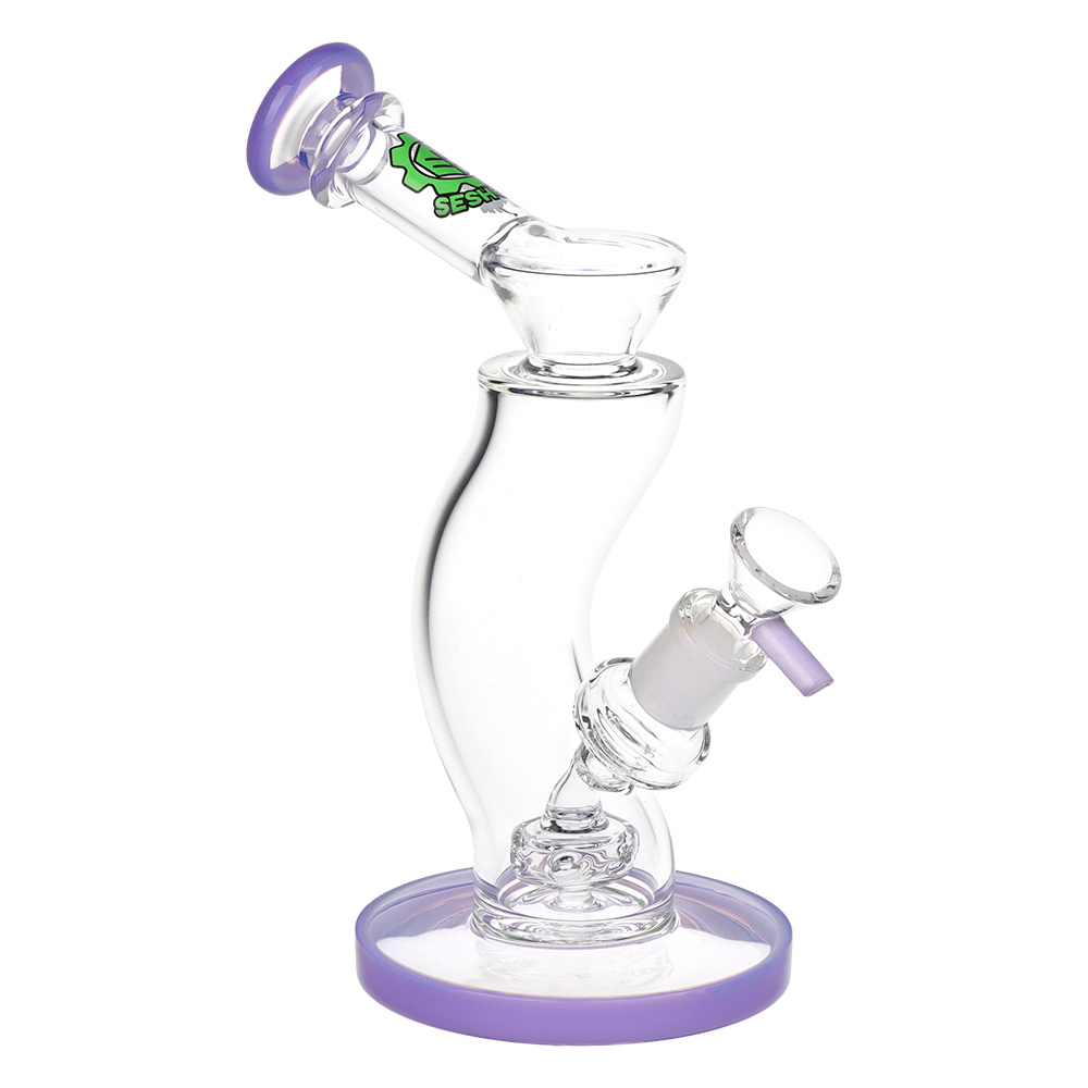 SeshGear Hip Check Curved Glass Water Pipe | 7.75" | 14mm F