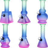 SeshGear Glass Mini Water Pipe | 6" | Grommet | Assorted Styles | 6ct Display