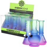 SeshGear Glass Mini Water Pipe | 6" | Grommet | Assorted Styles | 6ct Display