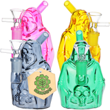 SeshGear Nocturnal Nightmare Glass Water Pipe | 4.5" | 14mm F | Assorted Colors | 4ct Bundle