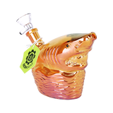 SeshGear Shark Attack Electroplated Glass Water Pipe | 5.5" | 14mm F | Colors Vary