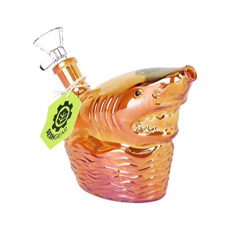 SeshGear Shark Attack Electroplated Glass Water Pipe | 5.5" | 14mm F | Colors Vary