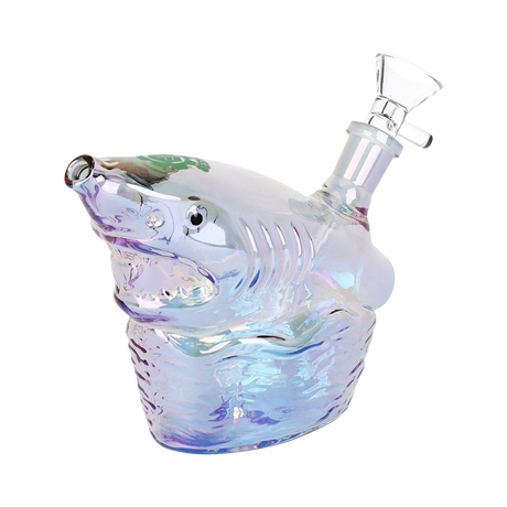 SeshGear Shark Attack Electroplated Glass Water Pipe | 5.5" | 14mm F | Colors Vary