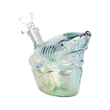SeshGear Shark Attack Electroplated Glass Water Pipe | 5.5" | 14mm F | Colors Vary