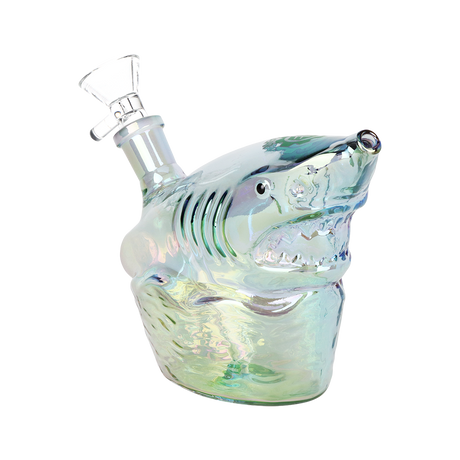 SeshGear Shark Attack Electroplated Glass Water Pipe | 5.5" | 14mm F | Colors Vary