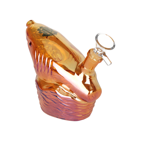 SeshGear Shark Attack Electroplated Glass Water Pipe | 5.5" | 14mm F | Colors Vary