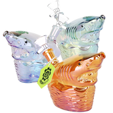 SeshGear Shark Attack Electroplated Glass Water Pipe | 5.5" | 14mm F | Colors Vary