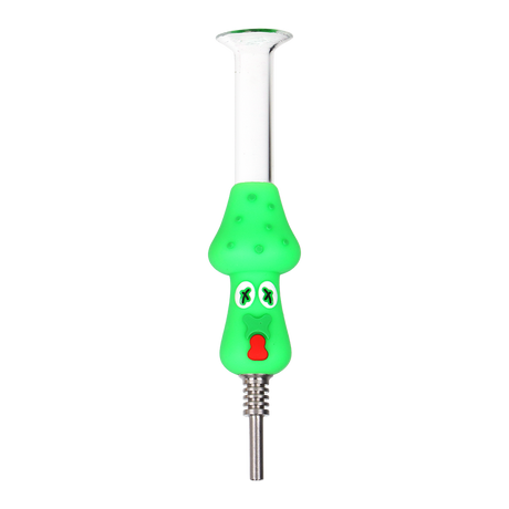 SeshGear silicone dab straw with a 10mm male titanium tip and glass mouthpiece, 5 inches long
