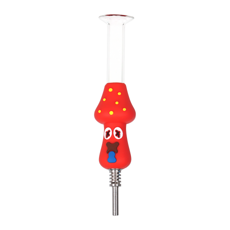 Pack of six 5 inch mushroom-shaped dab straws by SeshGear for concentrates, assorted colors