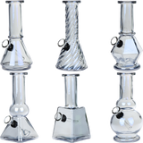 SeshGear Glass Mini Water Pipe | 6" | Grommet | Assorted Styles | 6ct Display