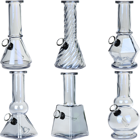 SeshGear Glass Mini Water Pipe | 6" | Grommet | Assorted Styles | 6ct Display