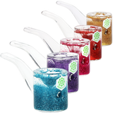 SeshGear So Camp Glitter Glycerin 5 inch sherlock hand pipe in borosilicate glass, 5 pack bundle