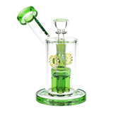 SeshGear Steampunk Gears Fumed Perc Glass Water Pipe | 6.5" | 14mm F