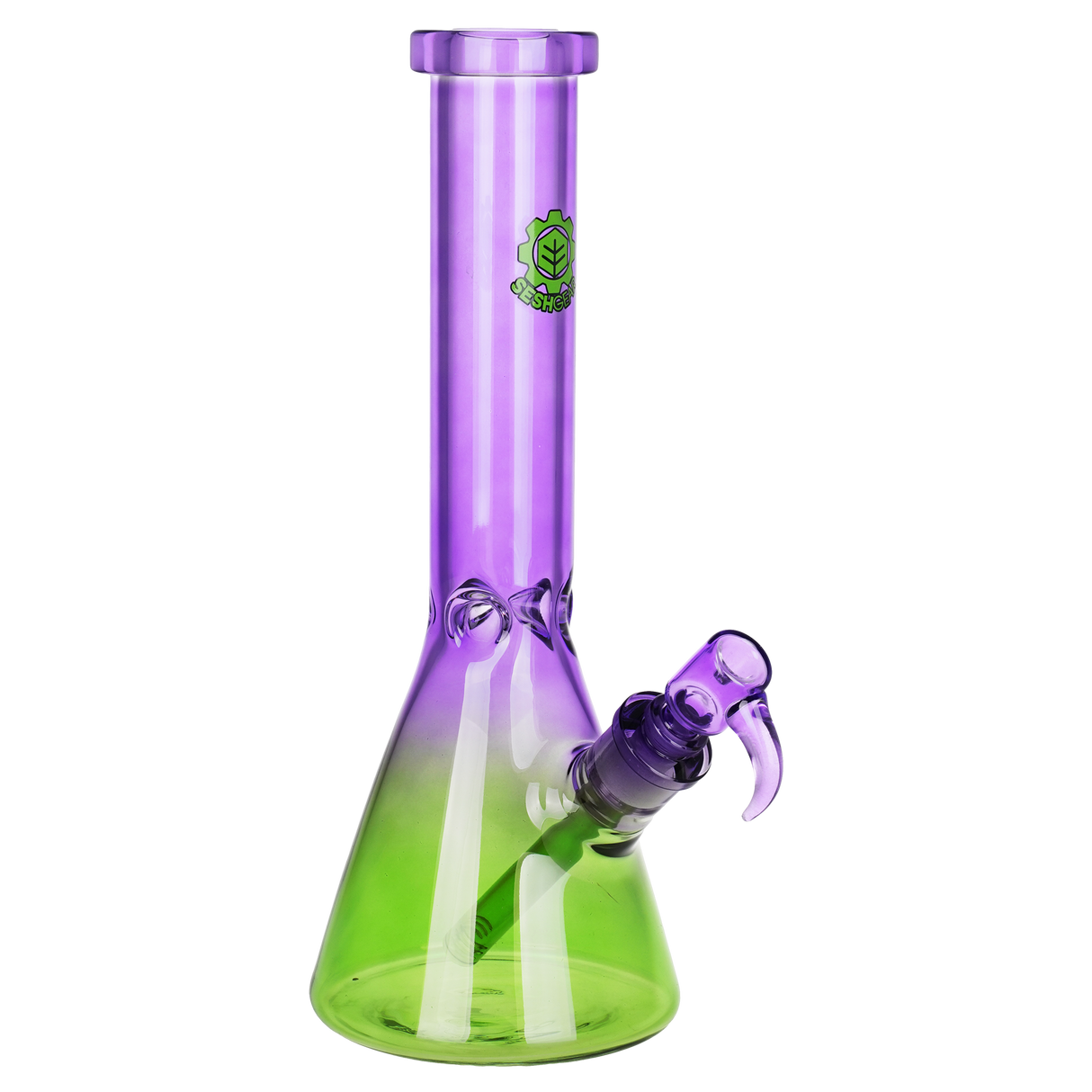 Seshgear Straight Up Beaker Glass Water Pipe | 13.75" | 14mm F | Assorted Colors | 3ct Bundle