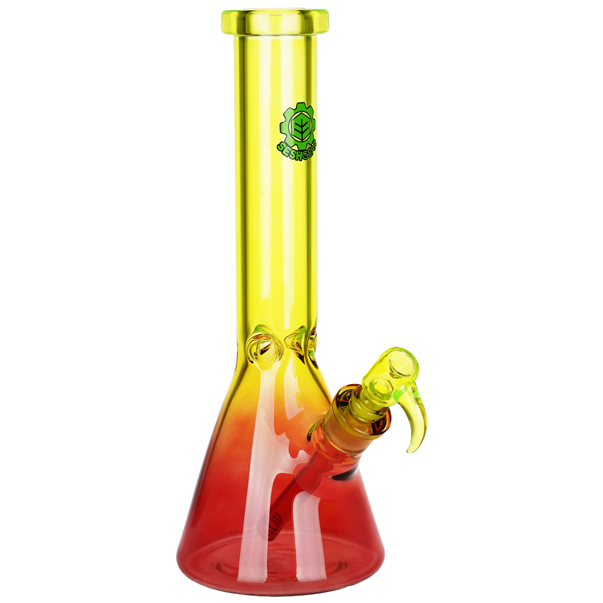 Seshgear Straight Up Beaker Glass Water Pipe | 13.75" | 14mm F | Assorted Colors | 3ct Bundle